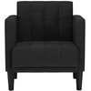 Fotelis Sofa-kėdė su porankiais, juoda, 53 cm, audinys