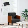 Fotelis Sofa-kėdė su porankiais, juoda, 55 cm, aksominė