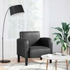 Fotelis Sofa-kėdė su porankiais, juoda, 54 cm, dirbtinė oda