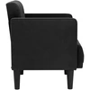 Fotelis Sofa-kėdė su porankiais, juoda, 53 cm, aksominė