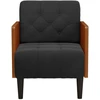 Fotelis Sofa-kėdė su porankiais, juoda, 55 cm, aksominė