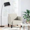 Fotelis Sofa-kėdė su porankiais, kreminės spalvos, 54 cm, aksomas