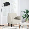 Fotelis Sofa-kėdė su porankiais, kreminės spalvos, 54 cm, aksomas