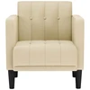 Fotelis Sofa-kėdė su porankiais, kreminės spalvos, 53 cm, audinys