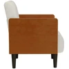 Fotelis Sofa-kėdė su porankiais, kreminės spalvos, 55 cm, aksomas