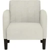Fotelis Sofa-kėdė su porankiais, kreminės spalvos, 54 cm, aksomas