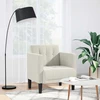 Fotelis Sofa-kėdė su porankiais, kreminės spalvos, 53 cm, aksomas
