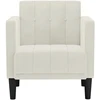 Fotelis Sofa-kėdė su porankiais, kreminės spalvos, 53 cm, aksomas