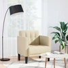 Fotelis Sofa-kėdė su porankiais, kreminės spalvos, 53 cm, audinys