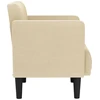 Fotelis Sofa-kėdė su porankiais, kreminės spalvos, 53 cm, audinys