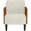 Fotelis Sofa-kėdė su porankiais, kreminės spalvos, 55 cm, aksomas