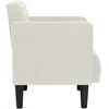Fotelis Sofa-kėdė su porankiais, kreminės spalvos, 53 cm, aksomas