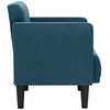 Fotelis Sofa-kėdė su porankiais, mėlyna, 53 cm, aksomas