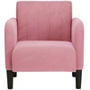 Fotelis Sofa-kėdė su porankiais, rožinė, 54 cm, aksomas