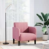 Fotelis Sofa-kėdė su porankiais, rožinė, 54 cm, aksomas