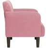 Fotelis Sofa-kėdė su porankiais, rožinė, 54 cm, aksomas