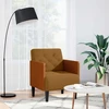 Fotelis Sofa-kėdė su porankiais, ruda, 55 cm, aksominė