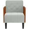Fotelis Sofa-kėdė su porankiais, šviesiai pilka, 55 cm, aksomas
