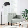 Fotelis Sofa-kėdė su porankiais, šviesiai pilka, 53 cm, aksomas
