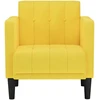Fotelis Sofa-kėdė su porankiais, šviesiai geltona, 53 cm, audinys