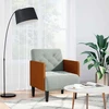 Fotelis Sofa-kėdė su porankiais, šviesiai pilka, 55 cm, aksomas