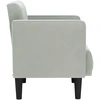 Fotelis Sofa-kėdė su porankiais, šviesiai pilka, 53 cm, aksomas