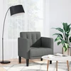 Fotelis Sofa-kėdė su porankiais, tamsiai pilka, 53 cm, audinys