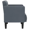 Fotelis Sofa-kėdė su porankiais, tamsiai pilka, 53 cm, aksomas