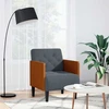 Fotelis Sofa-kėdė su porankiais, tamsiai pilka, 55 cm, aksomas