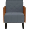 Fotelis Sofa-kėdė su porankiais, tamsiai pilka, 55 cm, aksomas