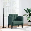 Fotelis Sofa-kėdė su porankiais, tamsiai žalia, 53 cm, audinys