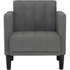 Fotelis Sofa-kėdė su porankiais, tamsiai pilka, 53 cm, audinys