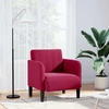Fotelis Sofa-kėdė su porankiais, vyno raudonumo, 54 cm, aksominė