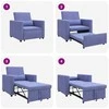 Fotelis Ištraukiamas sofa-lova vienvietis Džinsinė mėlyna audinys