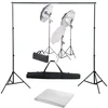 Fotostudijos komplektas su apšvietimo rinkiniu ir fonu