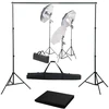 Fotostudijos komplektas su apšvietimo rinkiniu ir fonu