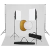 Fotostudijos komplektas su šviesdėžėmis, fonu ir reflektoriumi