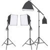 Fotostudijos rinkinys su šviestuvais, fonu ir reflektoriumi