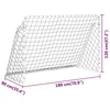 Futbolo vartai su tinklu, balti, 180x90x120cm, plienas