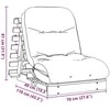 Futono sofa-lova su čiužiniu, 70x206x11cm, impregnuota pušis