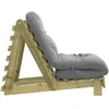 Futono sofa-lova su čiužiniu, 70x206x11cm, impregnuota pušis