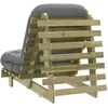 Futono sofa-lova su čiužiniu, 70x206x11cm, impregnuota pušis