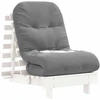Futono sofa-lova su čiužiniu, balta, 60x206x11cm, pušis