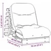 Futono sofa-lova su čiužiniu, balta, 70x206x11cm, pušis