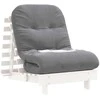 Futono sofa-lova su čiužiniu, balta, 70x206x11cm, pušis