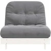 Futono sofa-lova su čiužiniu, balta, 80x206x11cm, pušis