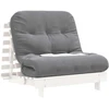 Futono sofa-lova su čiužiniu, balta, 90x206x11cm, pušis