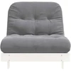 Futono sofa-lova su čiužiniu, balta, 90x206x11cm, pušis