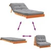 Futono sofa-lova su čiužiniu, vaško ruda, 90x206x11cm, pušis