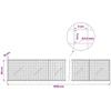 Gabionas su 3,5 mm laidu ir 5x5 cm tinkleliu 1050x10x50 cm